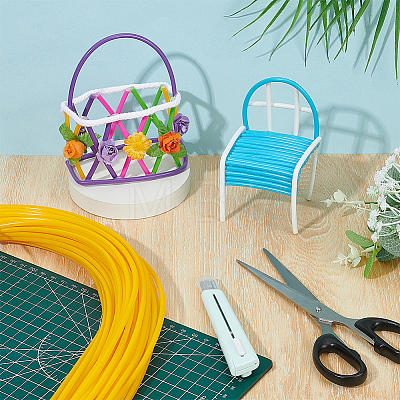 Plastic Rattan Wicker Strips DIY-WH0816-132C-1