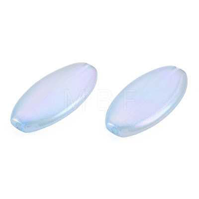 Rainbow Iridescent Plating Acrylic Beads X-OACR-N010-066-1