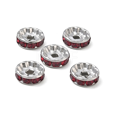 304 Stainless Steel Rhinestone Spacer Beads RB-CBA18B7-01P-05-1