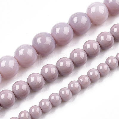 Opaque Solid Color Glass Beads Strands GLAA-T032-P6mm-07-1