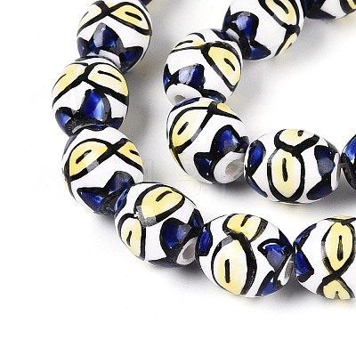Handmade Porcelain Ceramic Beads Strands PORC-T135-07C-1