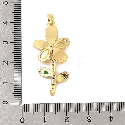 Brass Micro Pave Cubic Zirconia Pendants KK-R100-03G-1