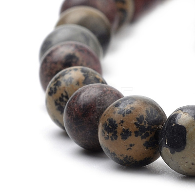 Natural Dendritic Jasper Beads Strands X-G-S259-10-8mm-1