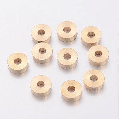 Golden Brass Rondelle Spacer Beads X-KK-EC859-1G-1