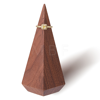 Walnut Wooden Ring Storage Rack Display Stands ODIS-WH0099-51B-1