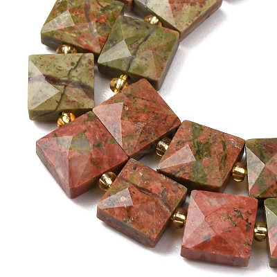 Natural Unakite Beads Strands G-F839-A20-01-1