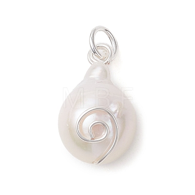 Natural Keshi Pearl Pendants PALLOY-JF04811-02-1
