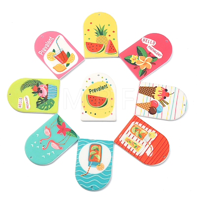 18Pcs 9 Style Summer Theme Opaque Acrylic Pendants SACR-CJ0001-16-1