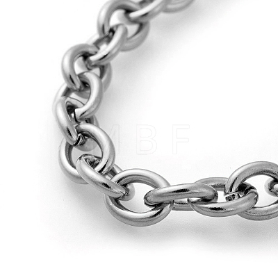 Tarnish Resistant 304 Stainless Steel Cable Chain Bracelets BJEW-G618-04P-B-1