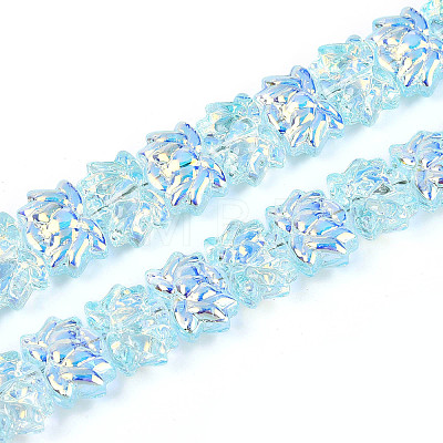 Baking Paint Electroplate Transparent Glass Beads Strands EGLA-N020-04F-1