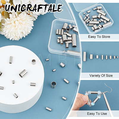 Unicraftale 304 Stainless Steel Tube Beads STAS-UN0001-73P-1