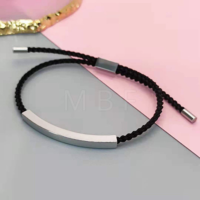 304 Stainless Steel & Braided Cotton Cord Slider Bracelets FS-WG628A0-02-1