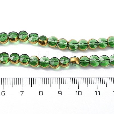 Half Plated Electroplate Transparent Glass Beads Strands EGLA-E060-02A-HP02-1