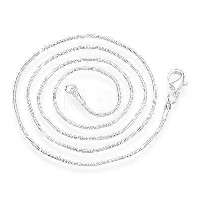 Brass Round Snake Chain Necklace with Lobster Claw Clasps MAK-ZX002-01C-S-1