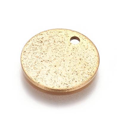 Ion Plating(IP) 304 Stainless Steel Textured Pendants STAS-I098-01-12mm-G-1