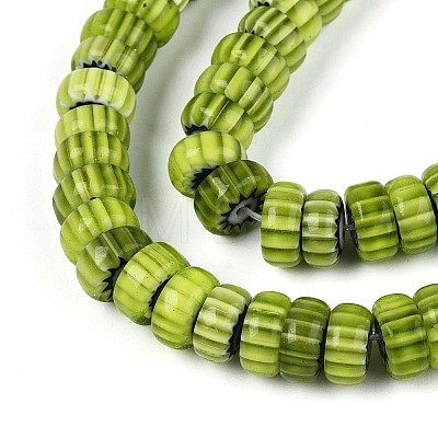 Handmade Millefiori Glass Beads Strands LAMP-T021-27B-07-1