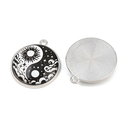 Printed Alloy Glass Pendants GL-CBA2376-01P-B-1