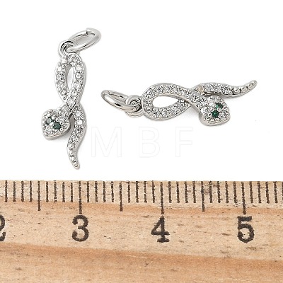 Brass Micro Pave Cubic Zirconia Pendants KK-U056-48P-1