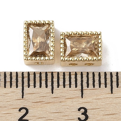 Brass with Cubic Zirconia Beads KK-G491-35G-03-1