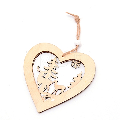 Wooden Ornaments WOOD-WH0107-65-1