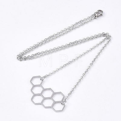 201 Stainless Steel Pendant Necklaces NJEW-T009-JN102-1-40-1
