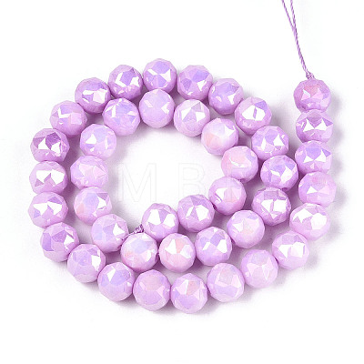 Anti-Tarnish Electroplate Glass Beads Strands GLAA-N010-10mm-07-1