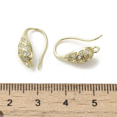 Brass Micro Pave Cubic Zirconia Earring Hooks KK-C048-13C-G-1
