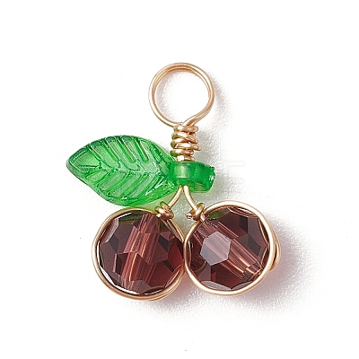 Cherry Glass Pendants PALLOY-JF03470-03-1