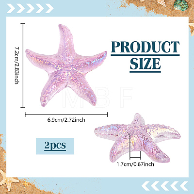 Dyed Natural Quartz Crystal Starfish Display Decorations Figurine Home Decoration DJEW-WH0039-181A-1