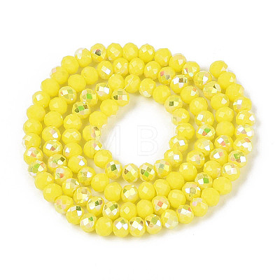 AB Color Plated Opaque Glass Rondelle Beads Strands EGLA-T029-4mm-09D-1