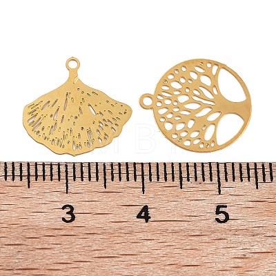 Stainless Steel Etched Metal Embellishments Pendants STAS-XCP0001-80-1