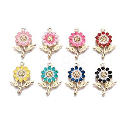 Alloy Enamel Pendants ENAM-F143-01-G-1