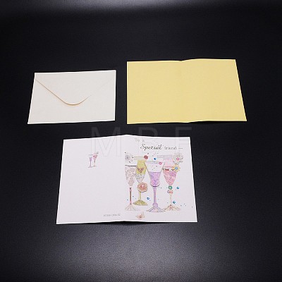 (Clearance Sale)Envelope & Flower Pattern Greeting Cards Sets DIY-WH0258-33B-02-1
