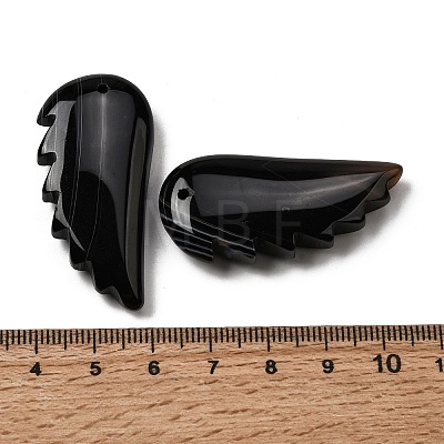 Natural Black Banded Agate(Dyed & Heated) Pendants G-F820-01G-1