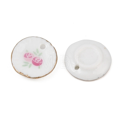 Rose Flower Printed Porcelain Pendants PR-CBAF5A8-01-1