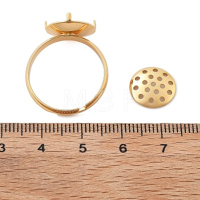 Brass Adjustable Ring Findings KK-K382-15A-G-1