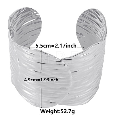 Non-Tarnish European and American Style 304 Stainless Steel Cuff Bangles for Women OR8331-1-1