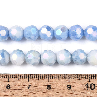 Anti-Tarnish Electroplate Glass Beads Strands EGLA-T021-8mm-15-09-1