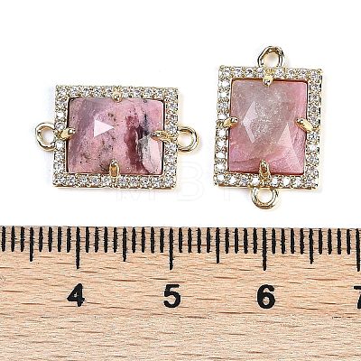 Natural Rhodonite Faceted Rectangle Links G-I375-07G-05-1