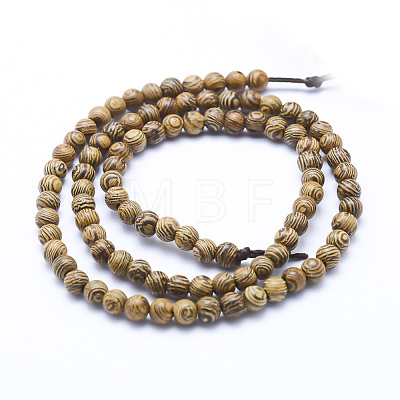 Natural Wenge Wood Beads Strands WOOD-P011-05-8mm-1