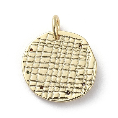 Brass Micro Pave Cubic Zirconia Pendants ZIRC-G157-03C-01G-1