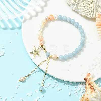 304 Stainless Steel/Alloy Charm Bracelets BJEW-JB13982-1