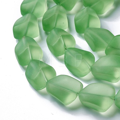 Transparent Frosted Glass Beads Strands FGLA-S001-02B-1