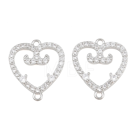 Brass Micro Pave Clear Cubic Zirconia Connector Charms CU-CBA7BFE-03G-P-1