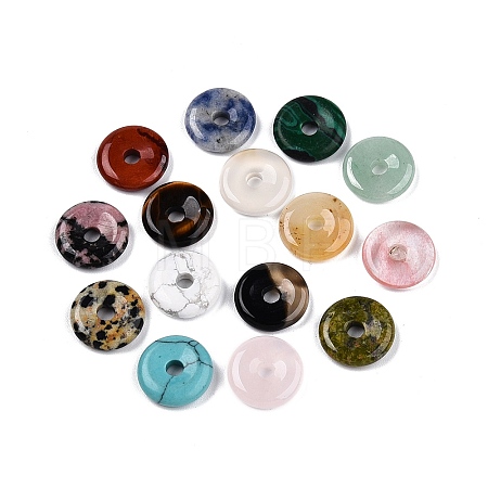 Natural & Synthetic Mixed Stone Donut Charms G-N344-38B-1