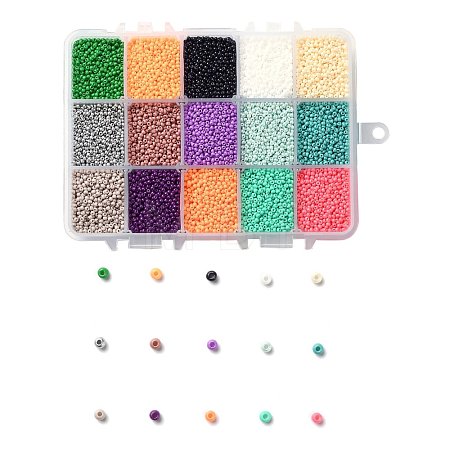 FGB 375G 15 Colors 12/0 Grade A Round Glass Seed Beads SEED-JP0011-09-2mm-1