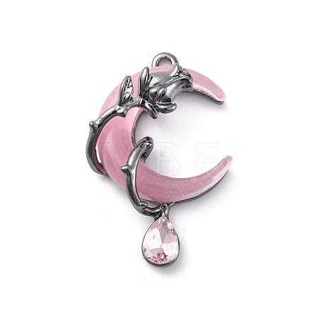 Alloy Rhinestone Pendants X-PALLOY-V002-04B-02-1