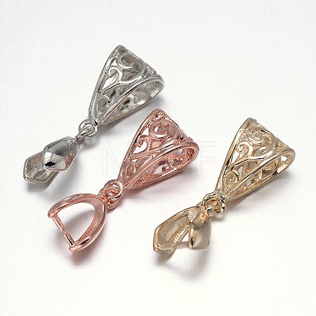 Filigree Rack Plating Brass Pendant Pinch Bails X-KK-L102-12-1