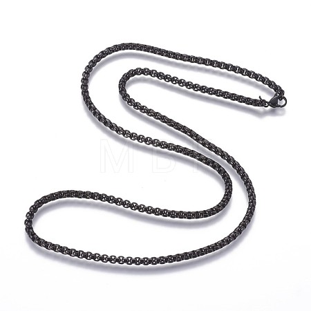 304 Stainless Steel Box Chain Necklaces NJEW-P250-02B-01-1