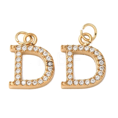 304 Stainless Steel with Crystal Rhinestone Charms RB-CBA5270-11G-D-1